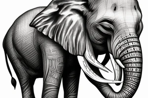 Elephant Trunk Holding A vintage revolver gun realistic tattoo idea