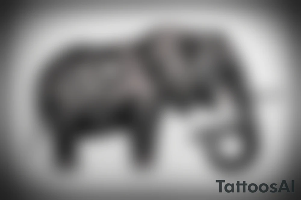Elephant Trunk Holding A vintage revolver gun realistic tattoo idea