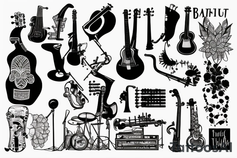 Trumpet and Ukulele tattoo idea