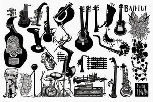 Trumpet and Ukulele tattoo idea