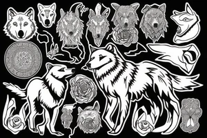 Wolf and bear tattoo idea