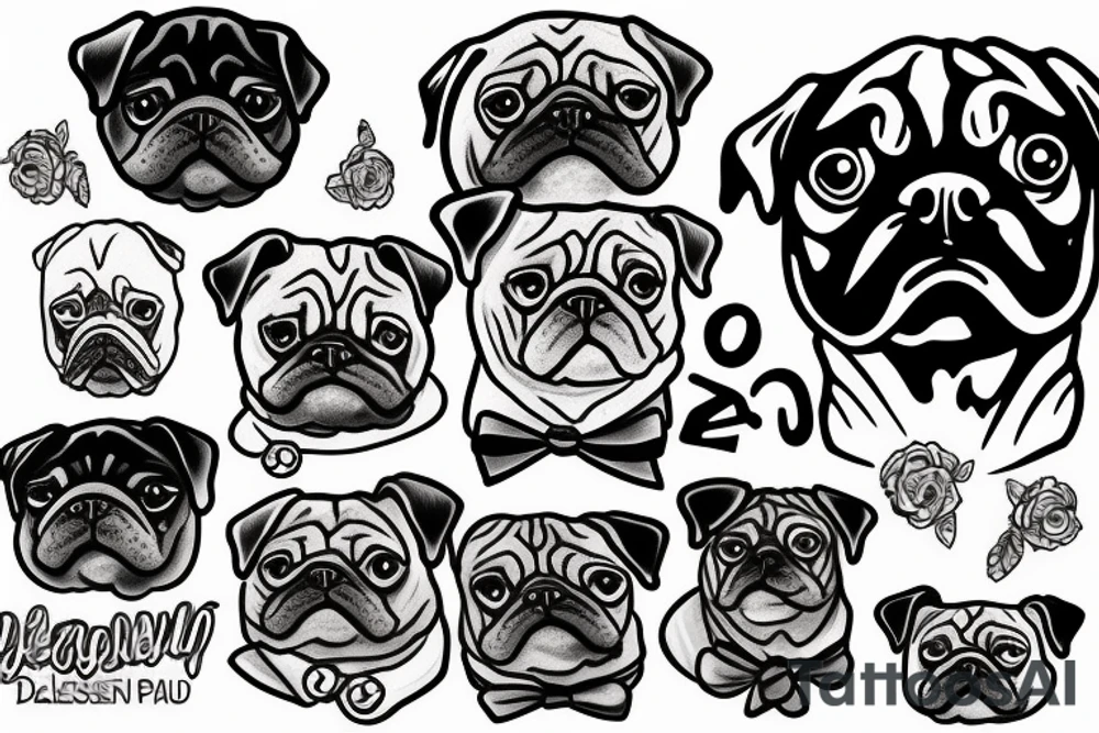 Badass pug tattoo idea