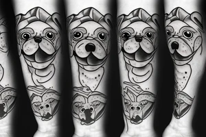 Ghost pug tattoo idea