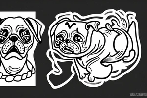 Ghost pug tattoo idea