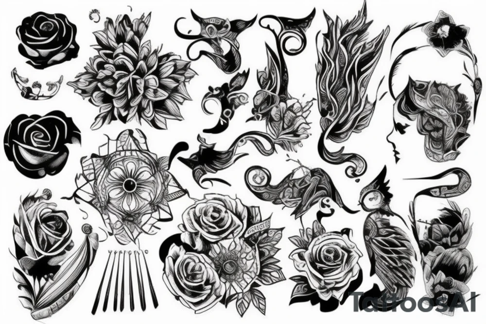 черный японский демон tattoo idea