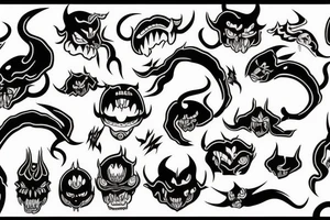 black japaness demon tattoo idea