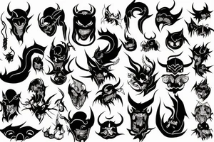 black japaness demon tattoo idea