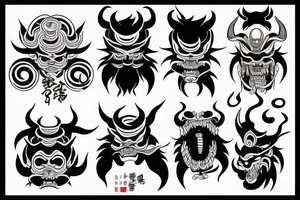 black japane demon tattoo idea