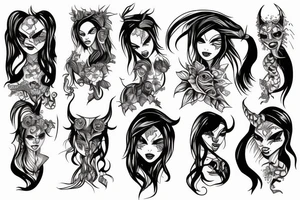 girl demon tattoo idea