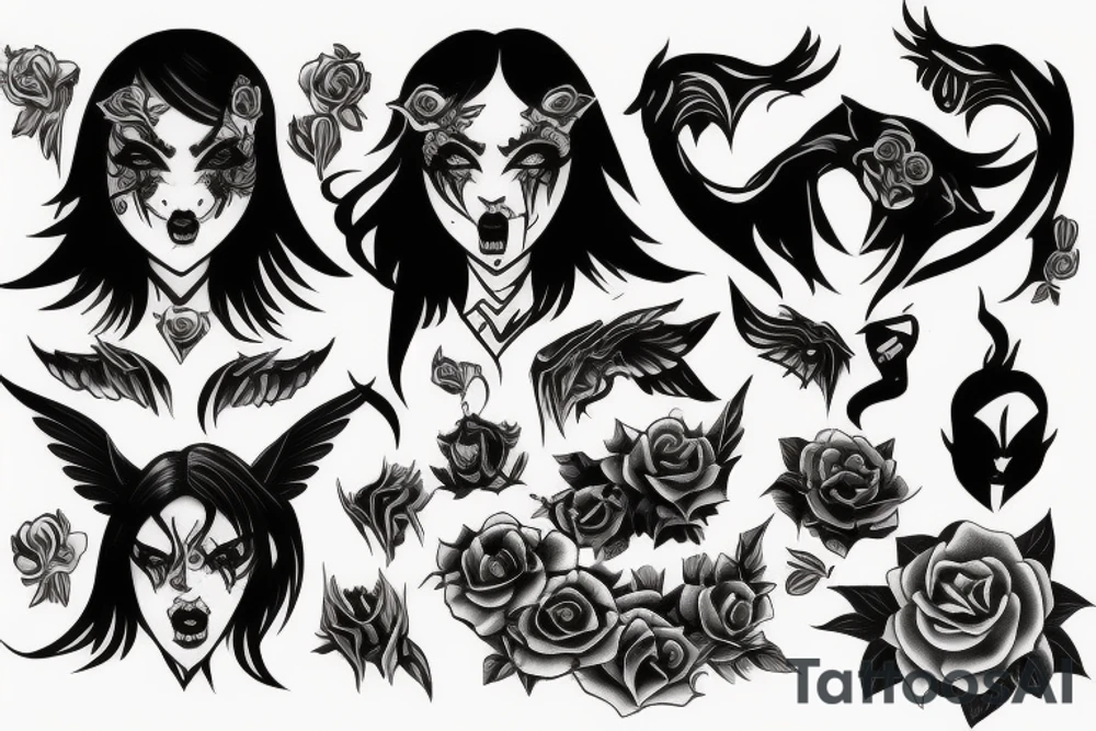 girl demon tattoo idea