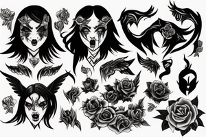 girl demon tattoo idea