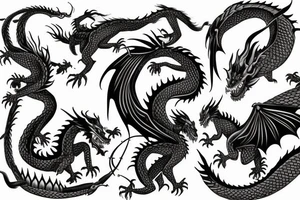 two dragons that flying with each other tattoo idea