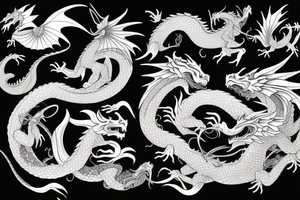 two dragons that flying with each other tattoo idea