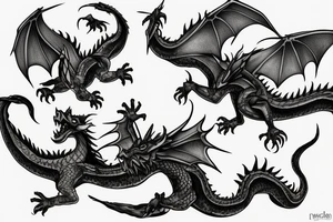 two dragons that flying with each other tattoo idea