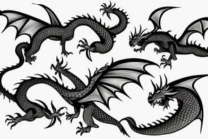 two dragons that flying with each other tattoo idea