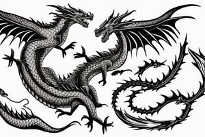 two dragons that flying with each other tattoo idea
