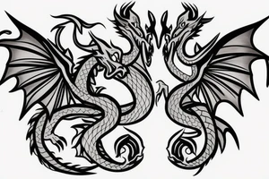 two dragons that flying with each other tattoo idea