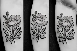 carnation with a square frame tattoo idea