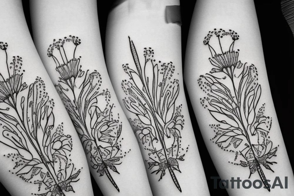 carnation with a square frame tattoo idea