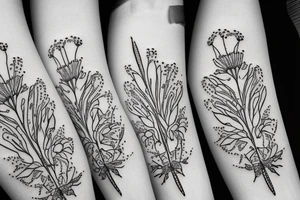 carnation with a square frame tattoo idea