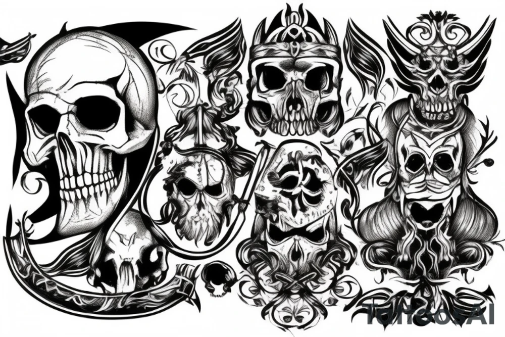 Viking skull tattoo idea