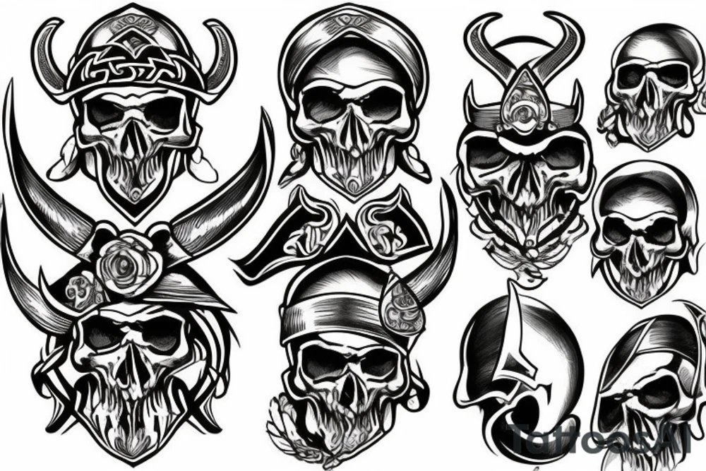 Viking skull tattoo idea