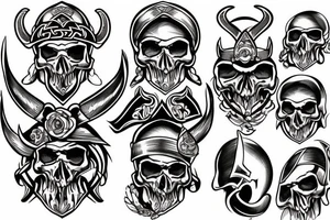 Viking skull tattoo idea