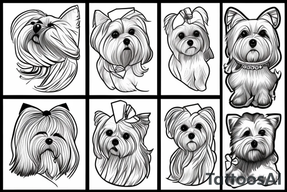 geometric maltese dog female tattoo idea
