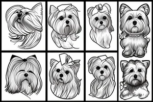 geometric maltese dog female tattoo idea