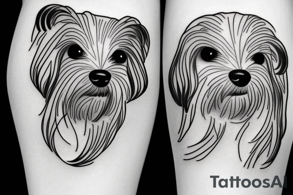 maltese dog female tattoo idea