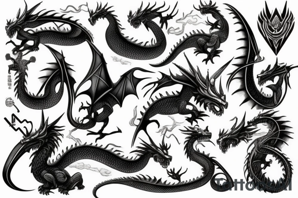 Sword dragon tattoo idea