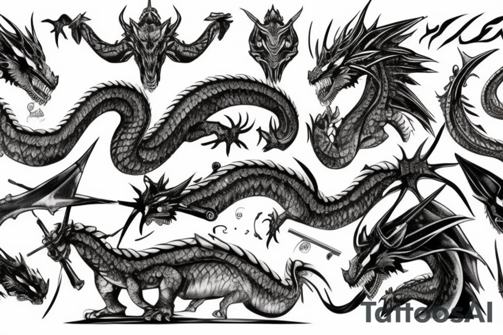 Sword dragon tattoo idea