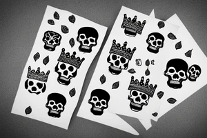 Skull with a crown tattoo idea