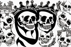 Skull with a crown tattoo idea