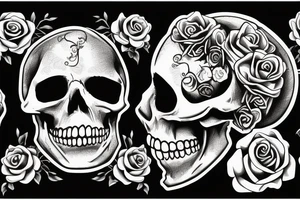Queen Skull with rose tattoo idea