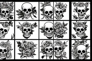 Queen Skull with rose tattoo idea