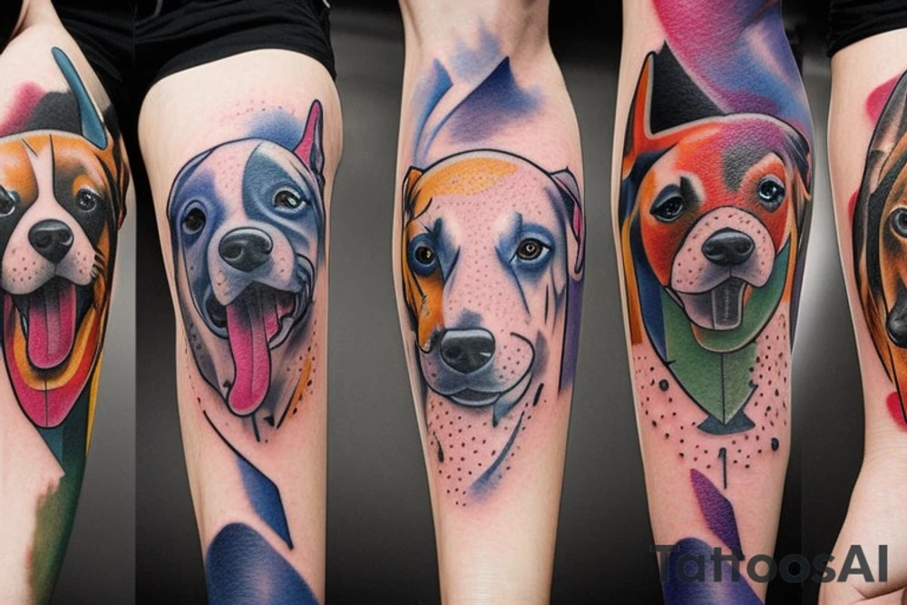 dog color tattoo idea
