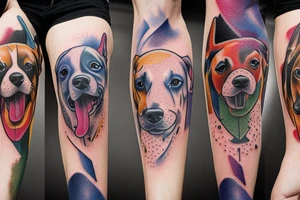 dog color tattoo idea