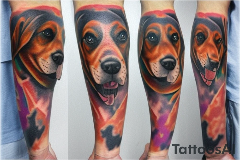 dog color tattoo idea