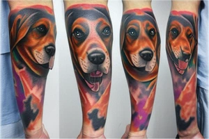 dog color tattoo idea