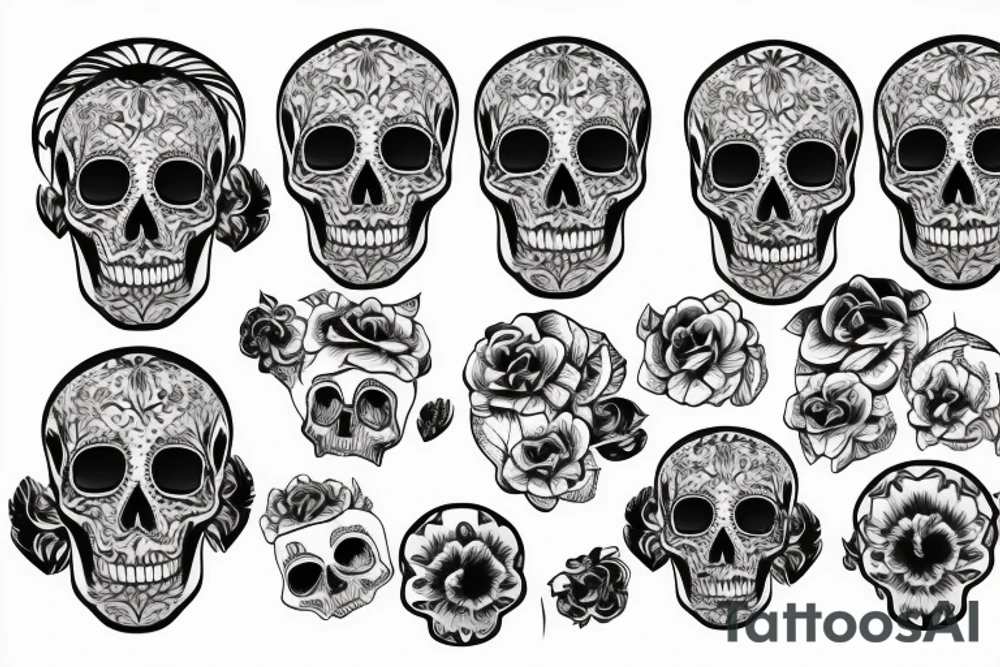 Pattern, skull tattoo idea