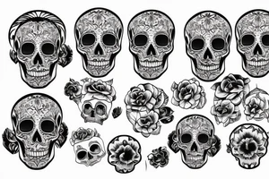 Pattern, skull tattoo idea