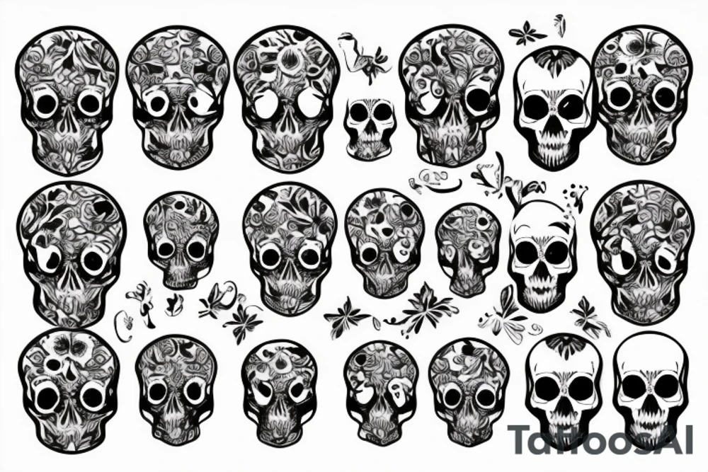 Pattern, skull tattoo idea