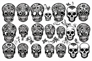 Pattern, skull tattoo idea