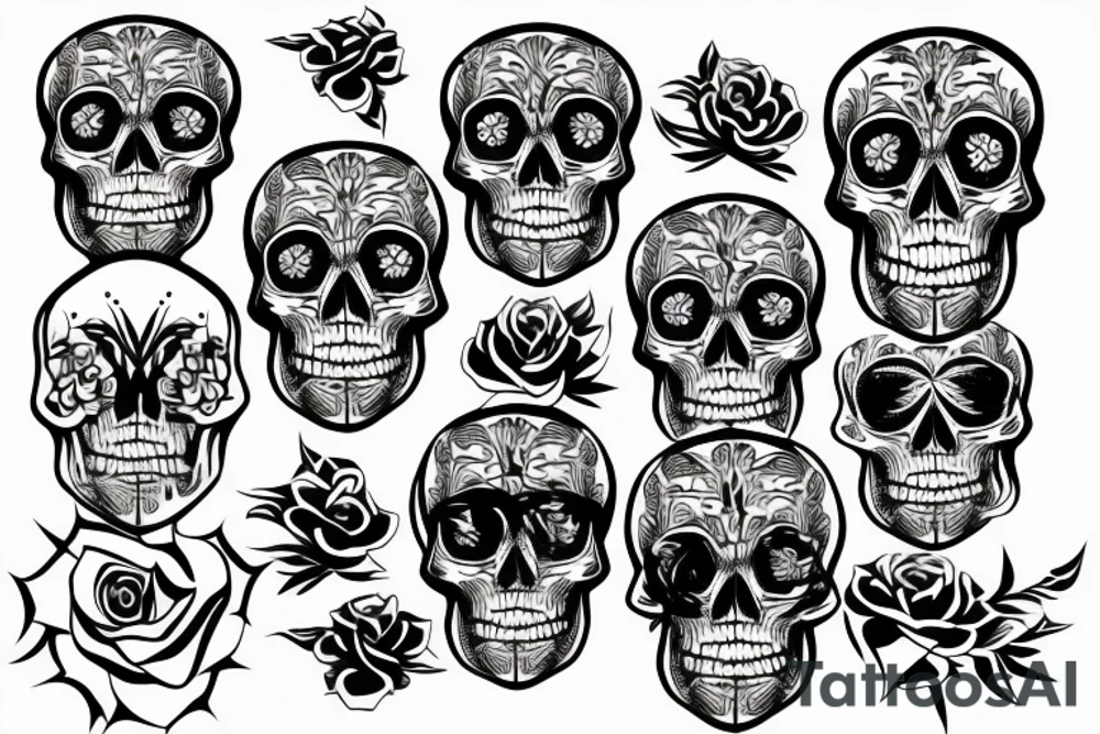Pattern, skull tattoo idea