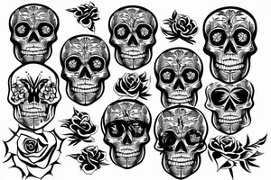 Pattern, skull tattoo idea