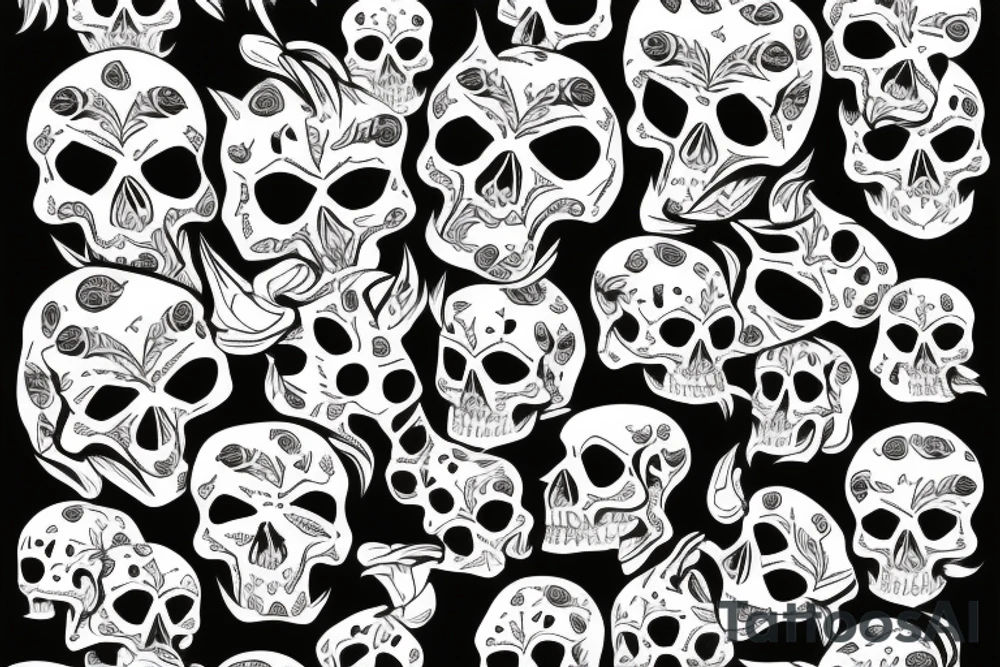 Pattern, skull tattoo idea