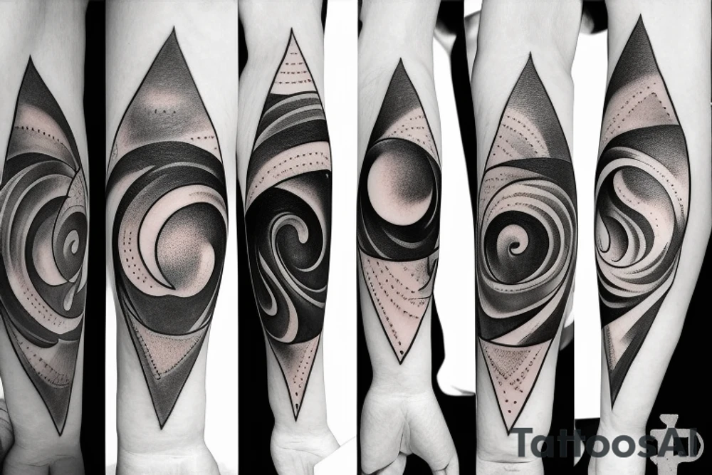 Cosmos, universe, energy, triangle, Fibonacci numbers tattoo idea