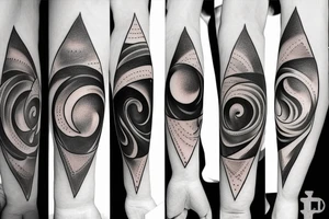 Cosmos, universe, energy, triangle, Fibonacci numbers tattoo idea