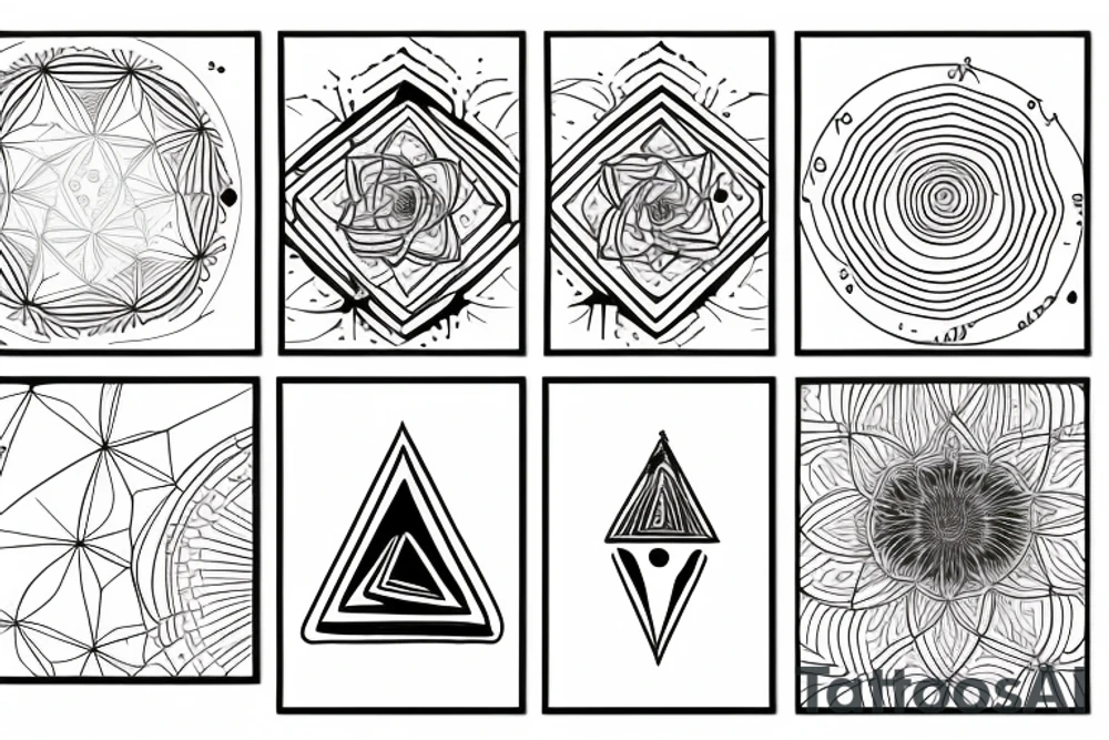 Cosmos, universe, energy, triangle, Fibonacci numbers tattoo idea